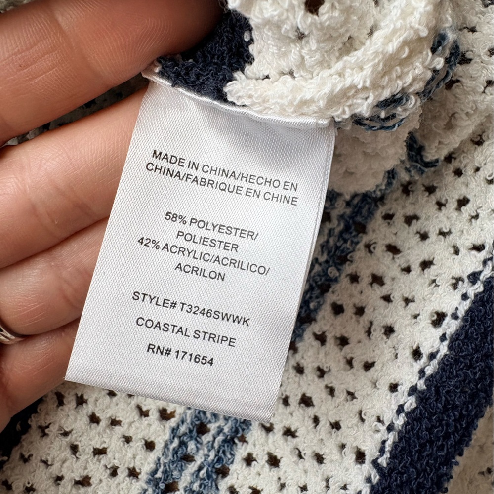 Weekend Los Angeles Maxie Sweater Knit Tank Coastal Stripe Navy Size S NWOT - Picture 5 of 6